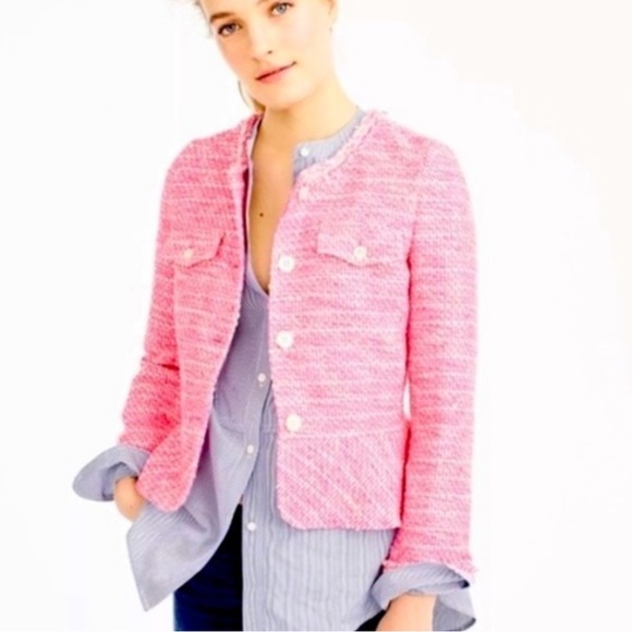 J.Crew Peplum Lady Jacket in Neon Fuschia Tweed - Picture 14 of 14